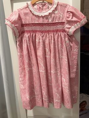Smocked Red Paisley Dress for Girls
